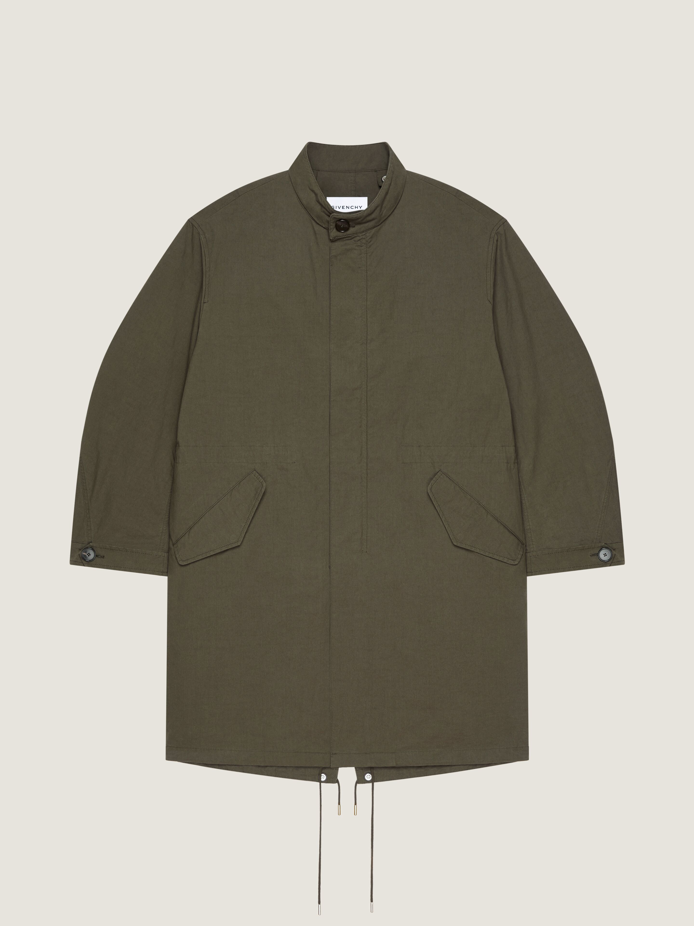 Parka in cotton with GIVENCHY stamp print